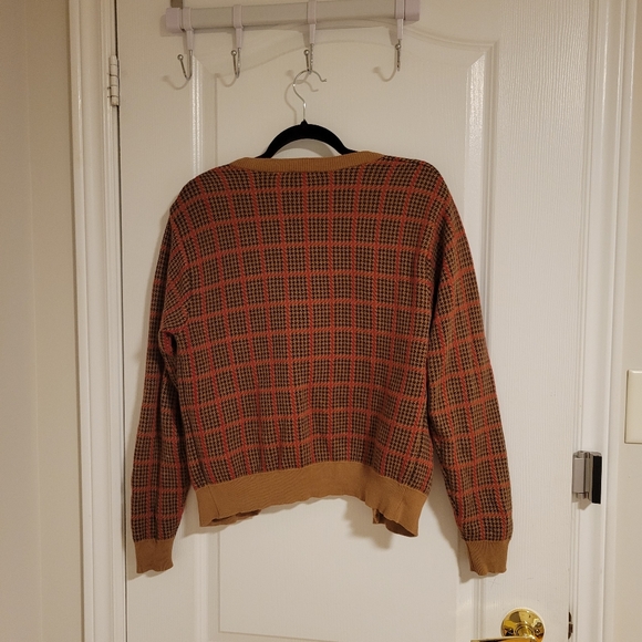 Vintage, brown houndstooth cardigan - Picture 5 of 5